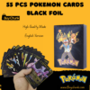 Front view 55 Pcs Pokemon Cards Black Foil set