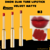 DMDN Slim Tube Lipstick Velvet Matte Shade 3 slim gold tube lipstick with deep red velvet matte finish