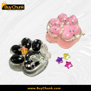 black and pink paw-shaped squishies for stress relief