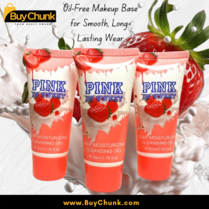 Soft creamy cleanser texture with strawberry and milk essence.