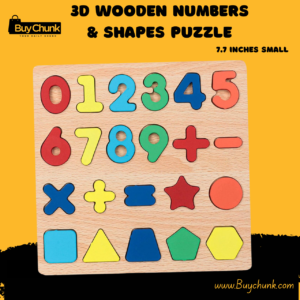 colourful wooden numbers and shapes puzzle board for toddlers learning