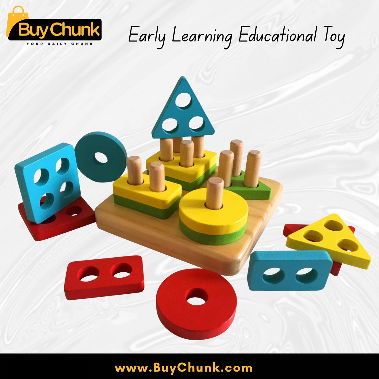 Imported Quality Kids Wooden Geometric Shape Toy | Early Learning Educational Toy | Color & Shape Sorting Educational Board 4 toddler-friendly wooden shape puzzle toy promoting early learning