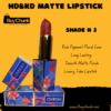 HD&KD Matte Lipstick Shade 3 | Smooth Matte Finish | High Pigmented | Floral Case Lipstick 7 front view of HD&KD Matte Lipstick Shade 3 with matte texture