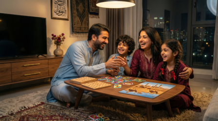“Best Board Games for Family Islamabad – parents and kids playing at home”