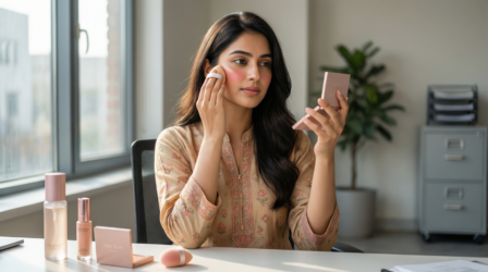 Daily Office Makeup Routine with Miss Rose in Lahore (Step-by-Step Guide) 34 Pakistani woman doing Daily Office Makeup Routine with Miss Rose in Lahore