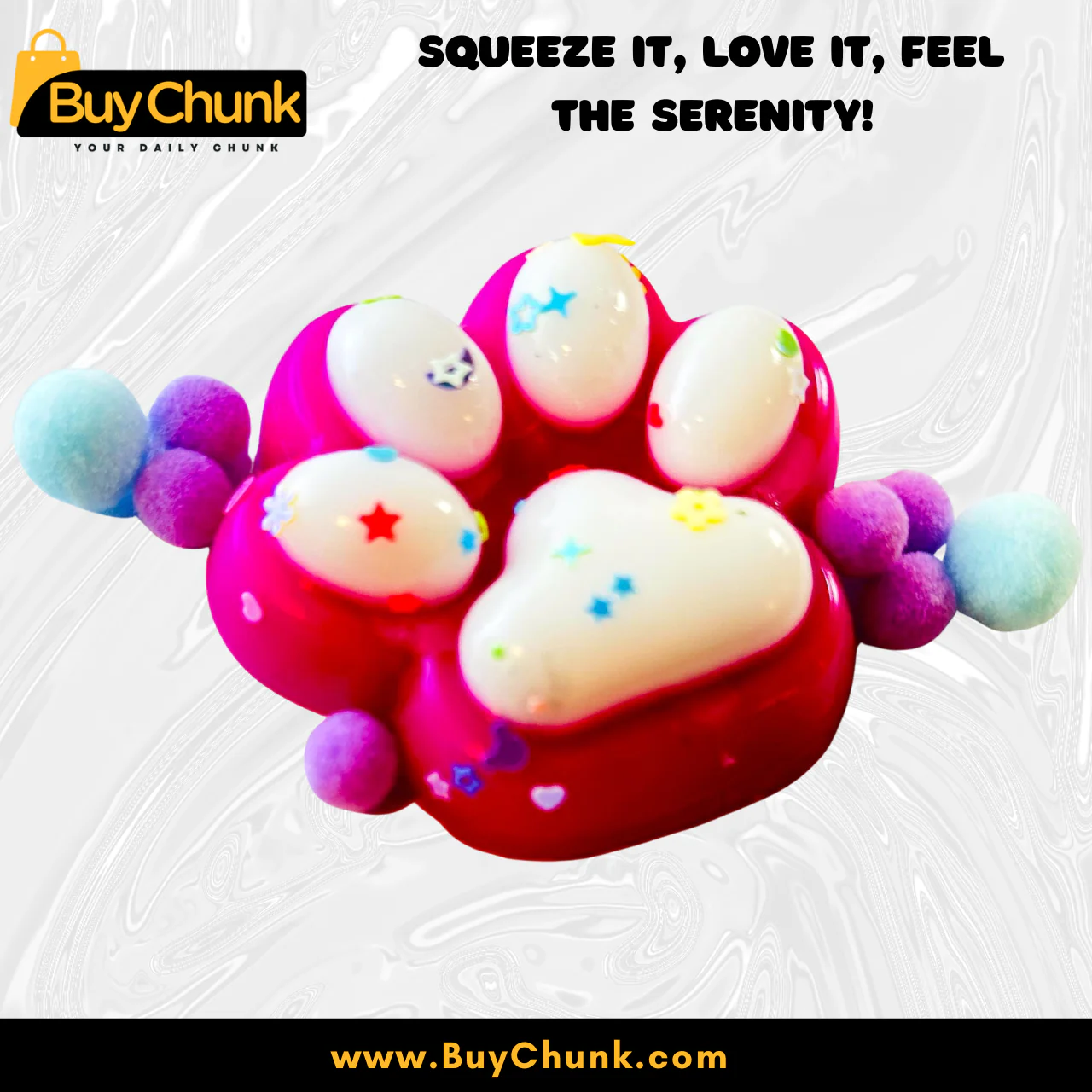 Cute Pink Paw Squishy Toy | Soft, Sparkly & Full of Sweet Joy for Happy Moments | Size – 5cm X 6cm