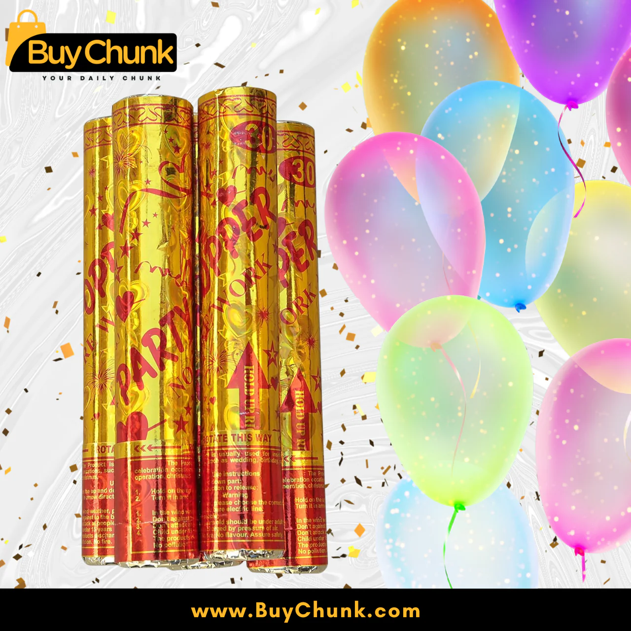 Golden Party Popper Fireworks | Weddings , Birthdays & Colourful Celebration in Pakistan