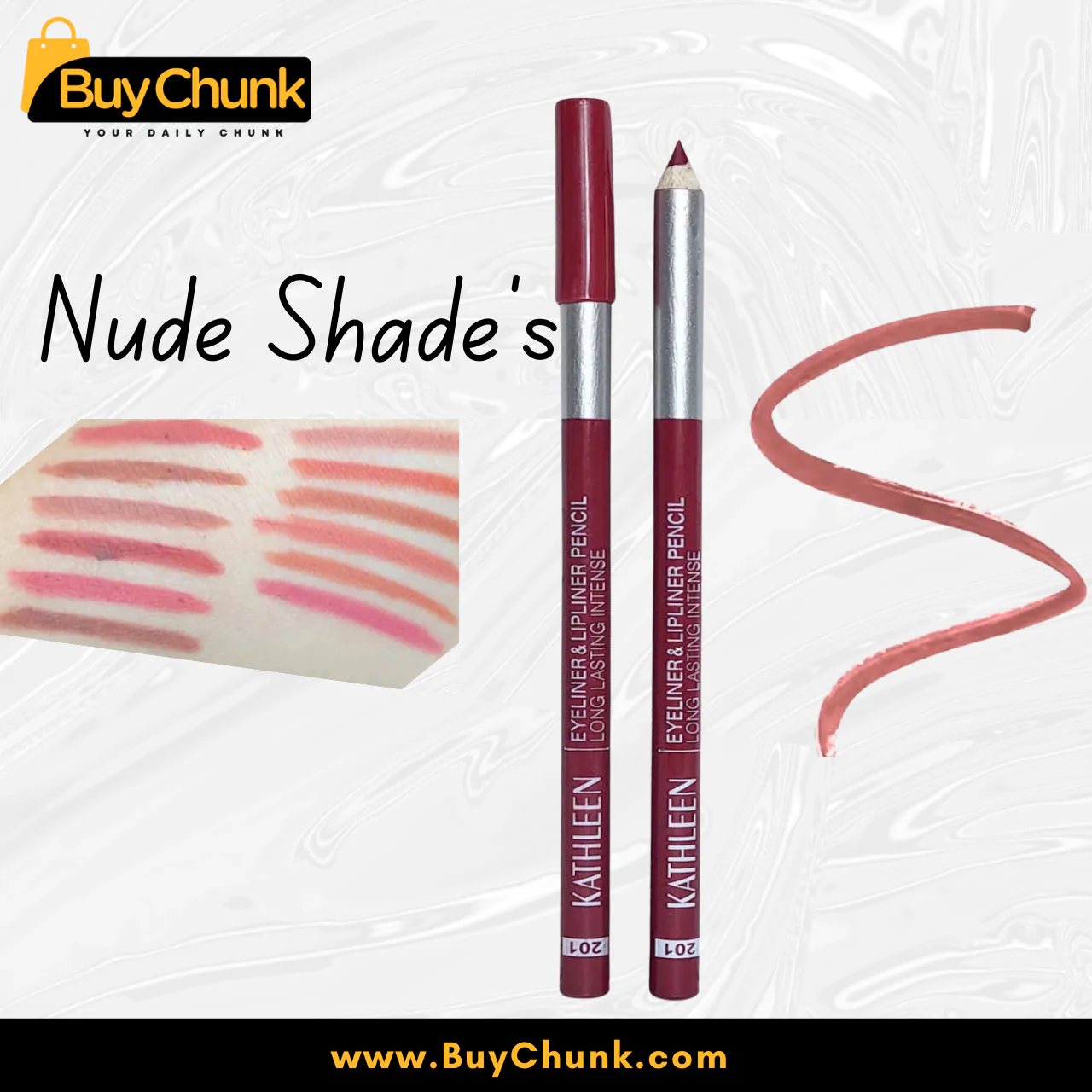 Long-Lasting KATHLEEN Eyeliner and Lip-liner Pencil Single Red Shade | Dual-Purpose Beauty Essential