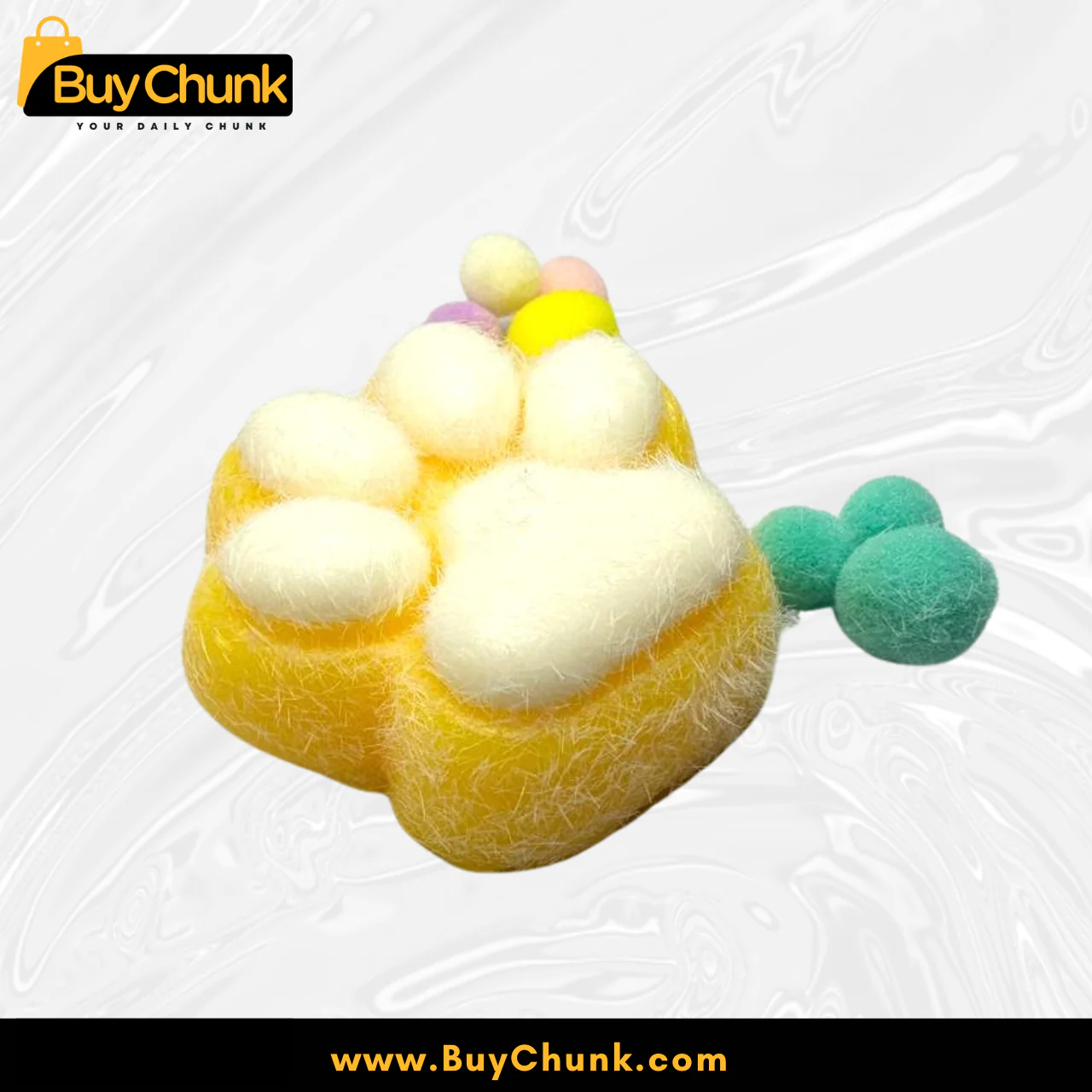 Yellow Cat Paw Squishy Toy | Soft Stress Relief Squeeze | Soft & Adorable Fidget