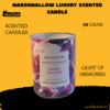 elegant jar candle with soft marshmallow aroma in warm glow