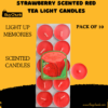 strawberry scented tea light candles set in decorative holders