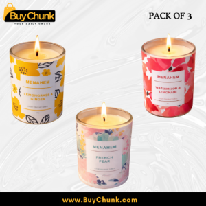 Home fragrance candle setup with cosy décor and soft lighting