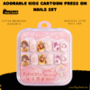 colourful cartoon kids press-on nails set for fun styling