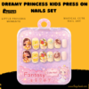 colourful princess nail set for children with glitter and pastel tones