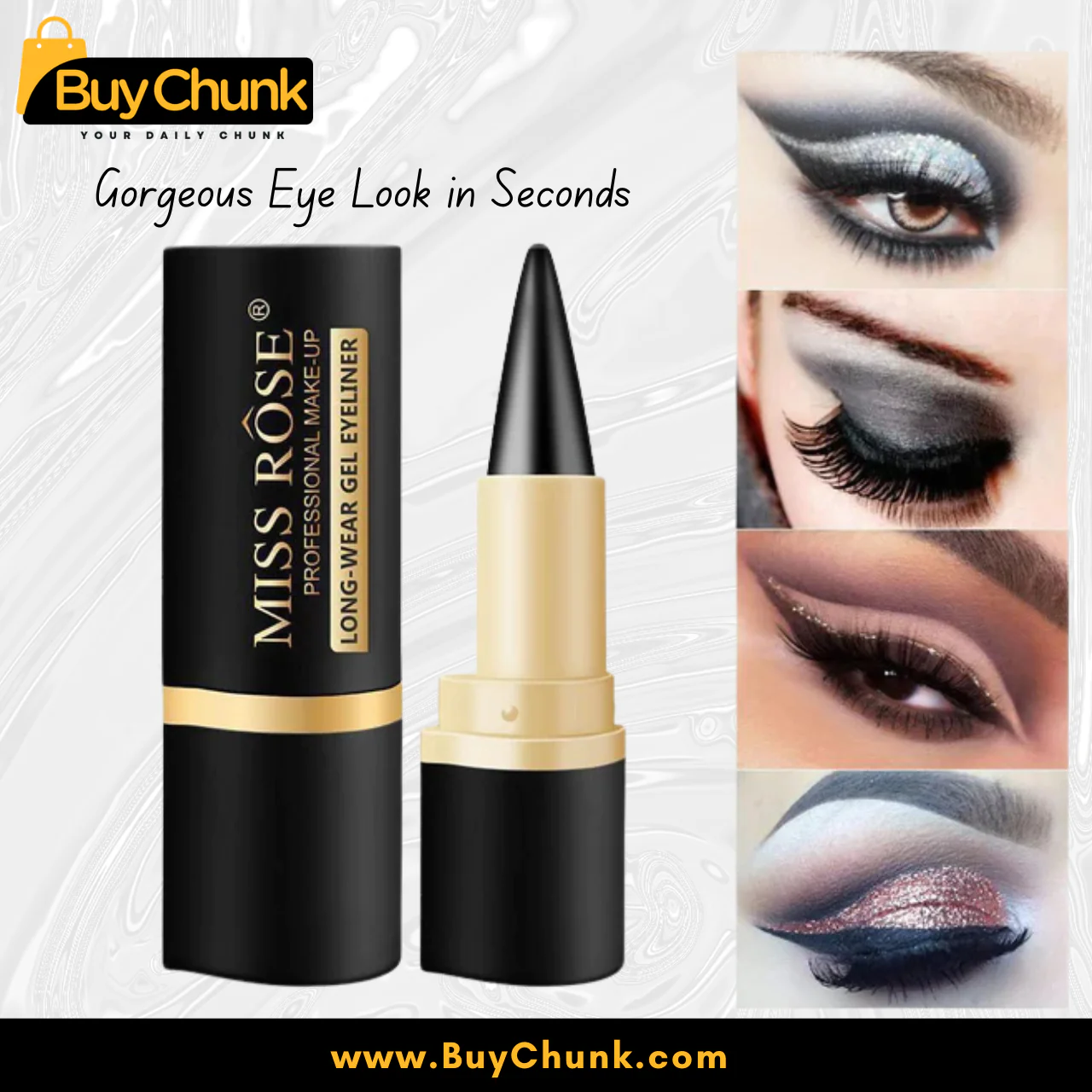 Miss Rose Gel Kajal Eyeliner | Bold, Smooth & Long-Lasting for Flawless Eye Definition
