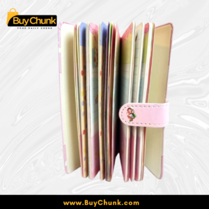 Close-up of lock and key feature on pink diary