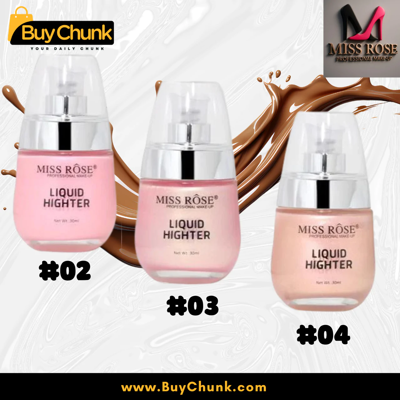 Miss Rose Liquid Highlighter #4: The Best for All Skin Types in Pakistan