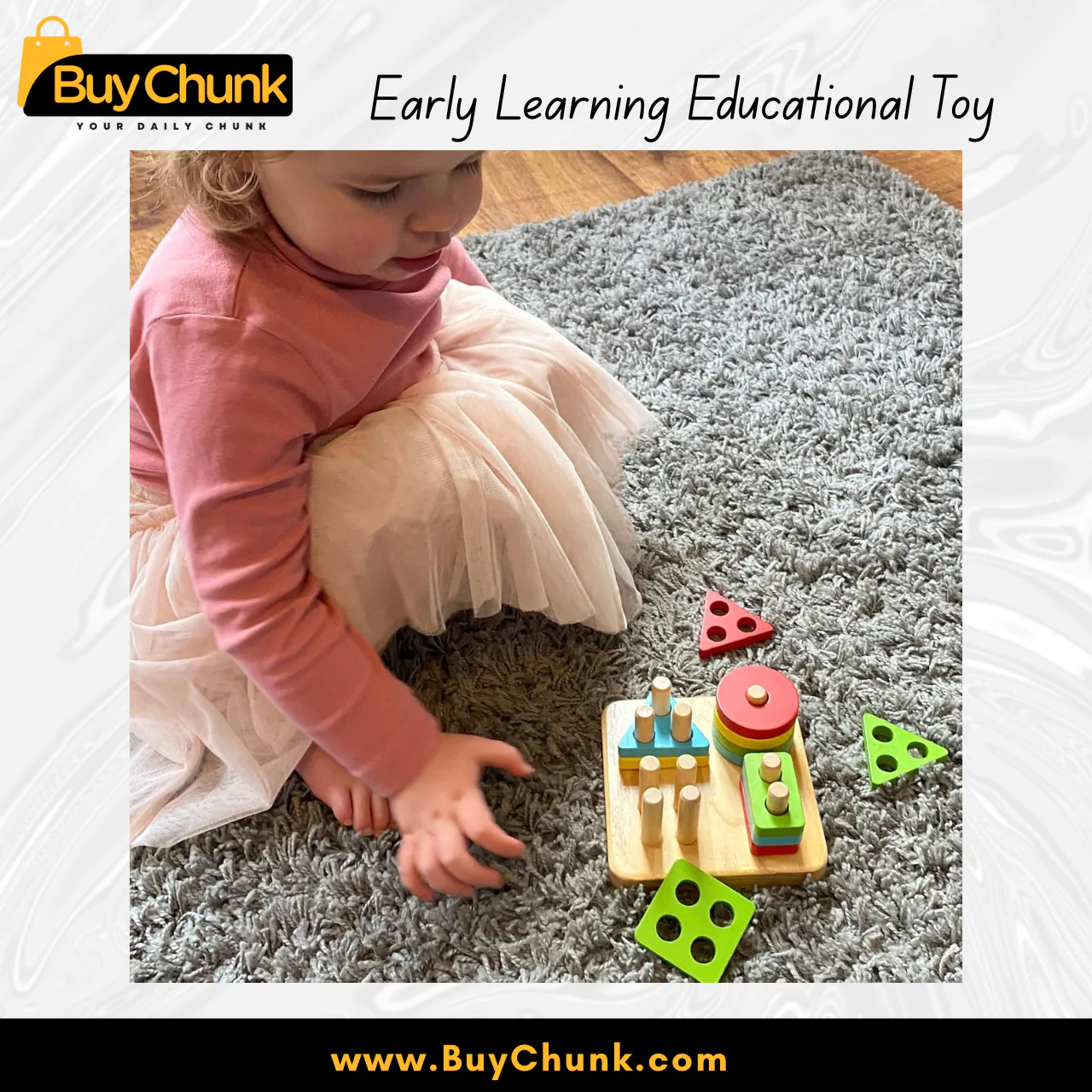 Kids Wooden Geometric Shape Toy | Early Learning Educational Toy | Color & Shape Sorting Educational Board