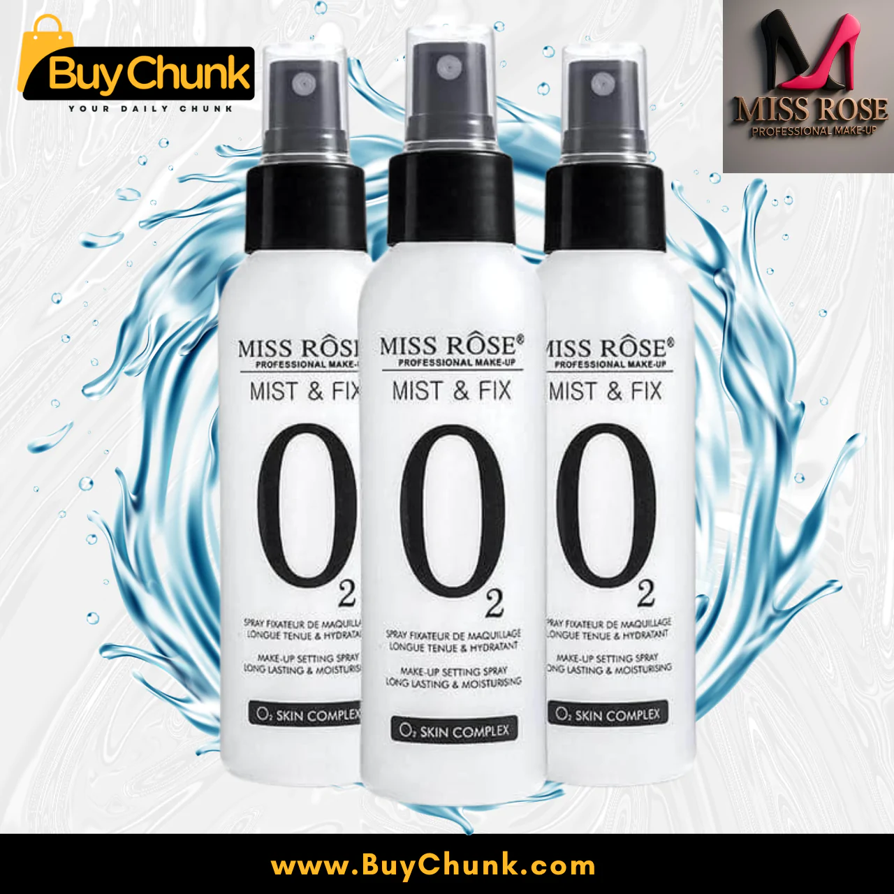 Miss Rose O2 Mist & Fix Setting Spray | Affordable Quality for All Skin Types