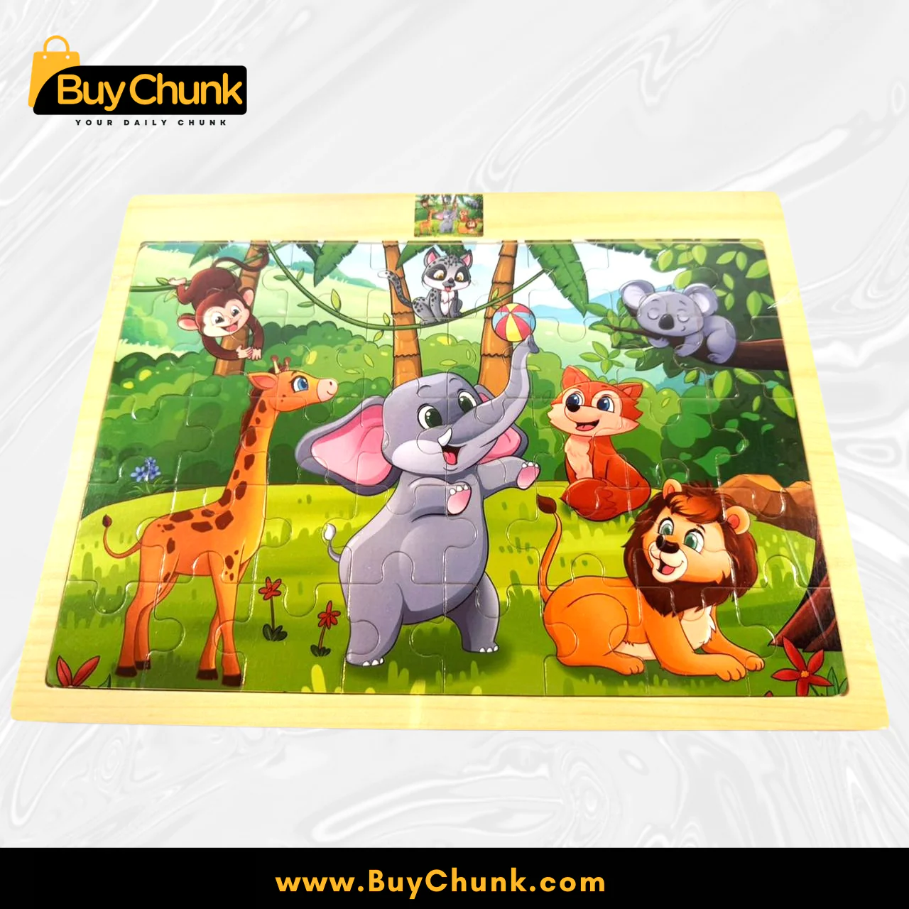 Wooden Kids Jigsaw Puzzle Jungle Animals | Size A4 | Sea Life Learning Toy