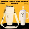 front view of premium white sling tumbler bag for daily use