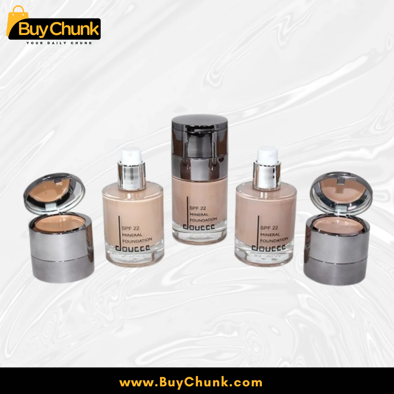 Doucce Mineral Foundation SPF 22 – Shade 22 | USA Made Foundation with Built-in Concealer