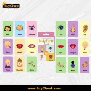 Toddler matching body part cards during fun Montessori home learning