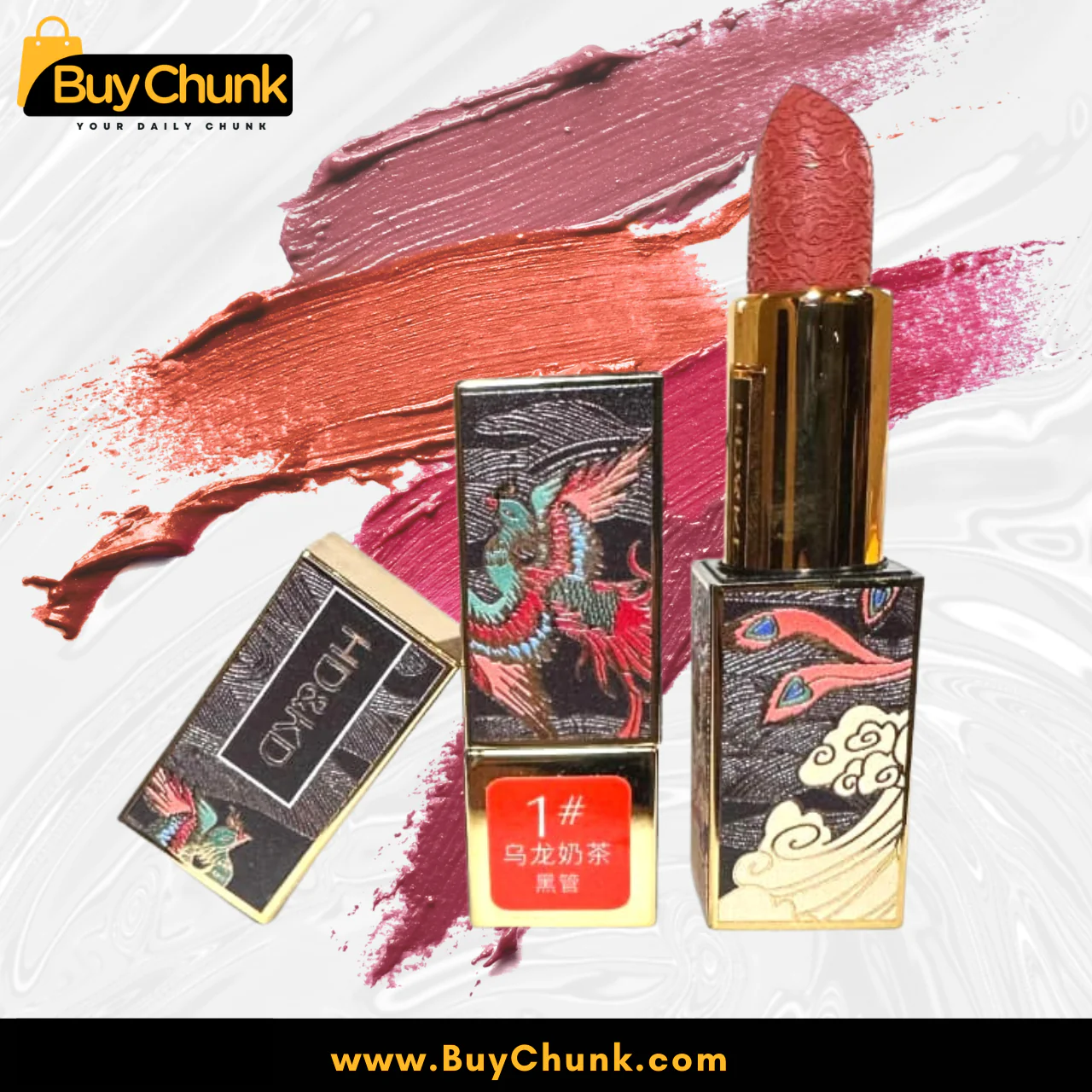 HD&KD Matte Lipstick Shade 1 | Smooth Matte Finish | High Pigmented | Floral Case Lipstick