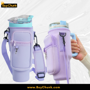 Open view showing tumbler compartment and extra pocket.