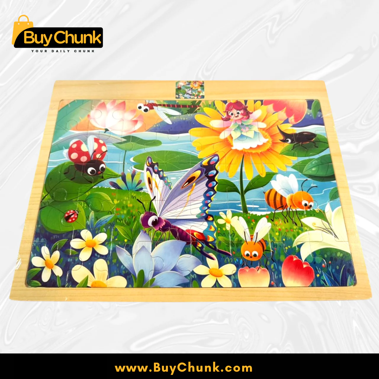 Wooden Kids Jigsaw Puzzle –Garden Design | Size A4 | Learning & Brain Development Toy