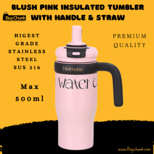Premium pink travel tumbler with sleek matte finish on white background