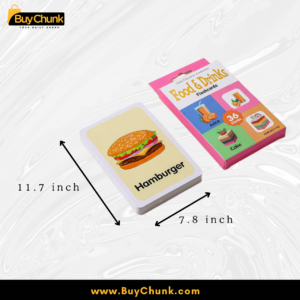 Cards spread showing colourful food and drink pictures with words