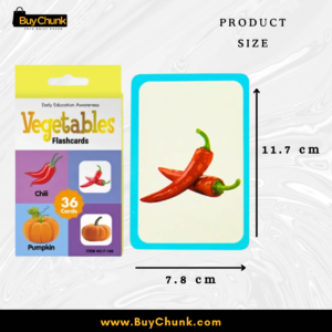 Alternative view of Vegetables Vocabulary Learning Cards for Kids | 36 Educational Learning Cards for Toddlers | Vocabulary Learning Flashcards