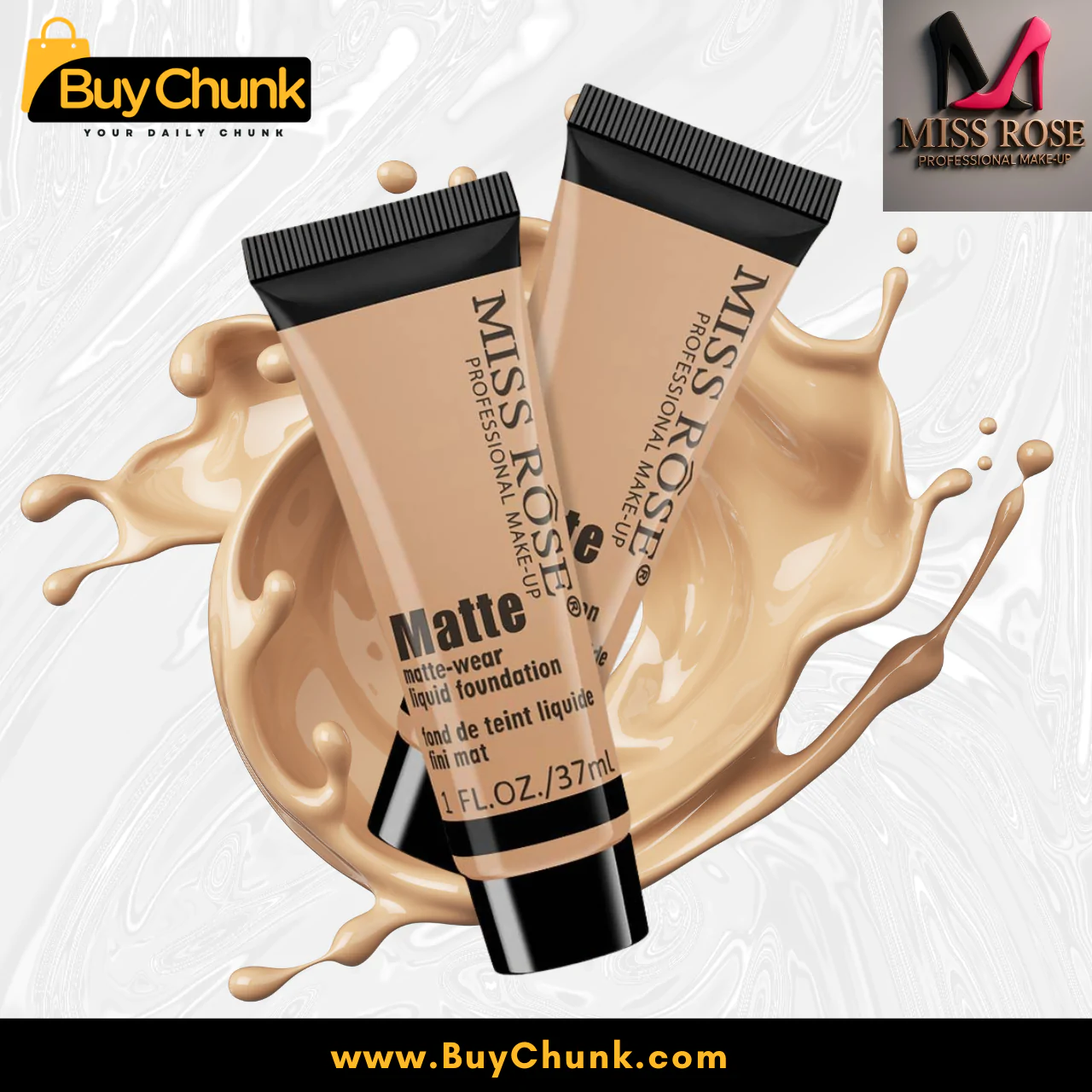 Miss Rose Matte Liquid Foundation Ivory 6 | Affordable Quality for Every Look