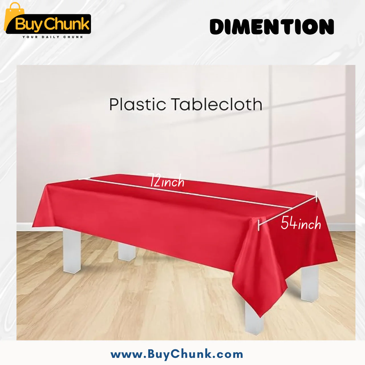 Bold Red Waterproof Reusable Plastic Party Table Cover – Perfect for Birthdays, Events & Daily Use