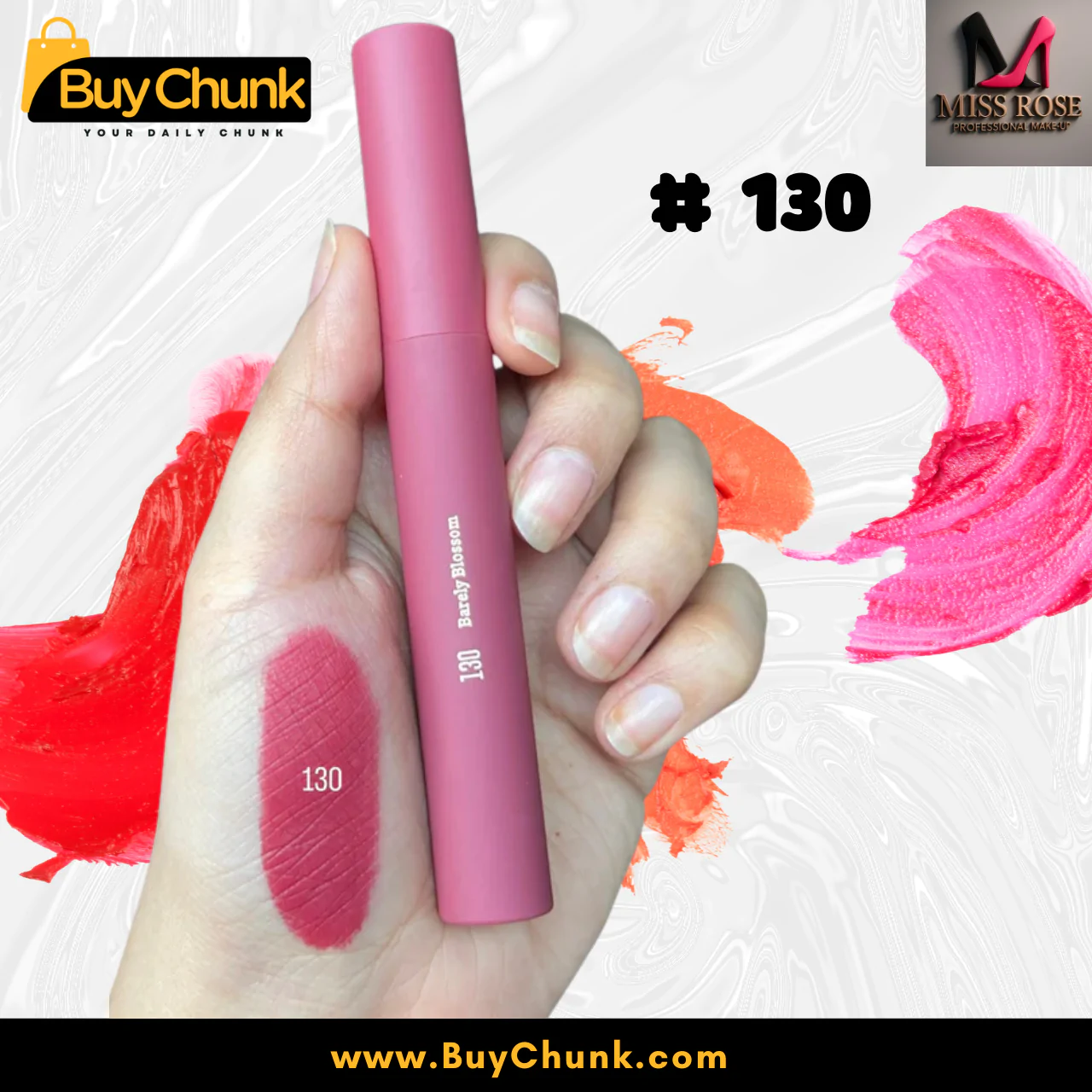Miss Rose Matte Lip Gloss Shade 130 | Hydramatte Pillow Talk Blur Long Lasting