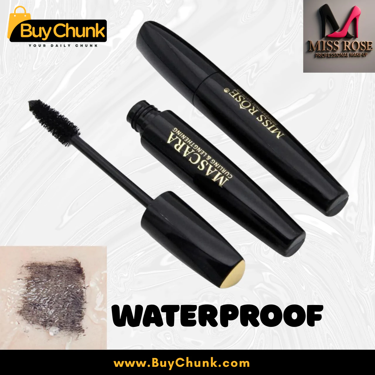 Miss Rose Curling and Lengthening Mascara Waterproof: Smudge-Proof Volume