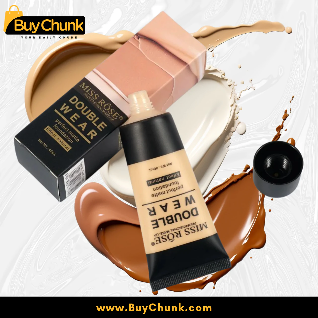 Missrose Double Wear Perfect Matte Foundation Beige 2 | Matte Finish | Water Proof | Long-Lasting