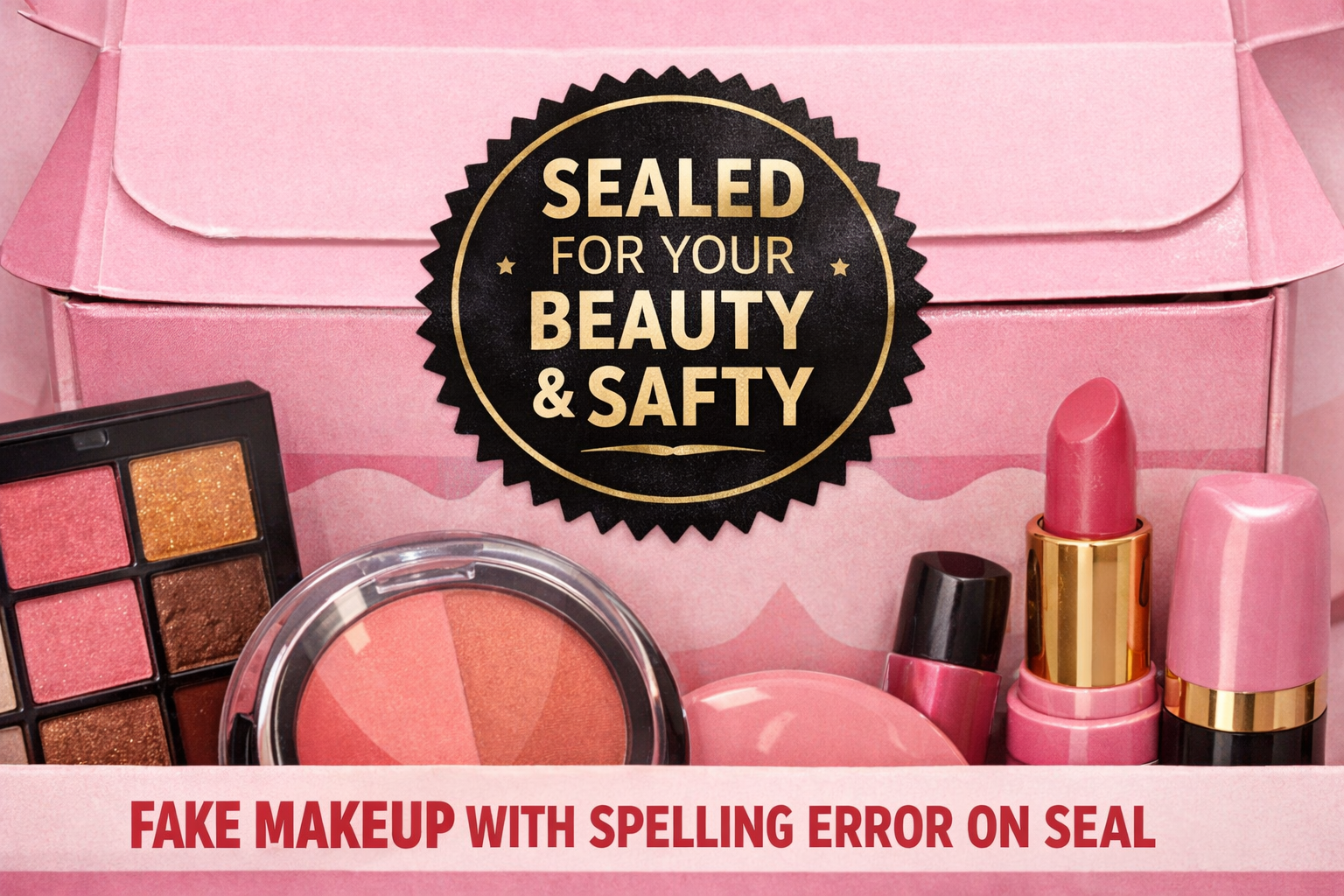Packaging seal and spelling checks for original vs fake makeup in Pakistan