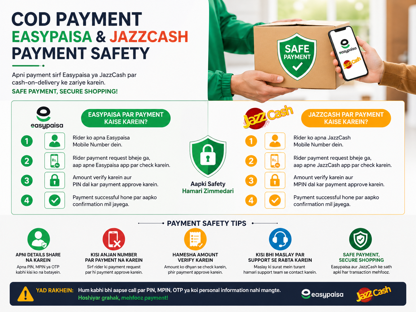 too cheap red flags payment safety COD Easypaisa JazzCash