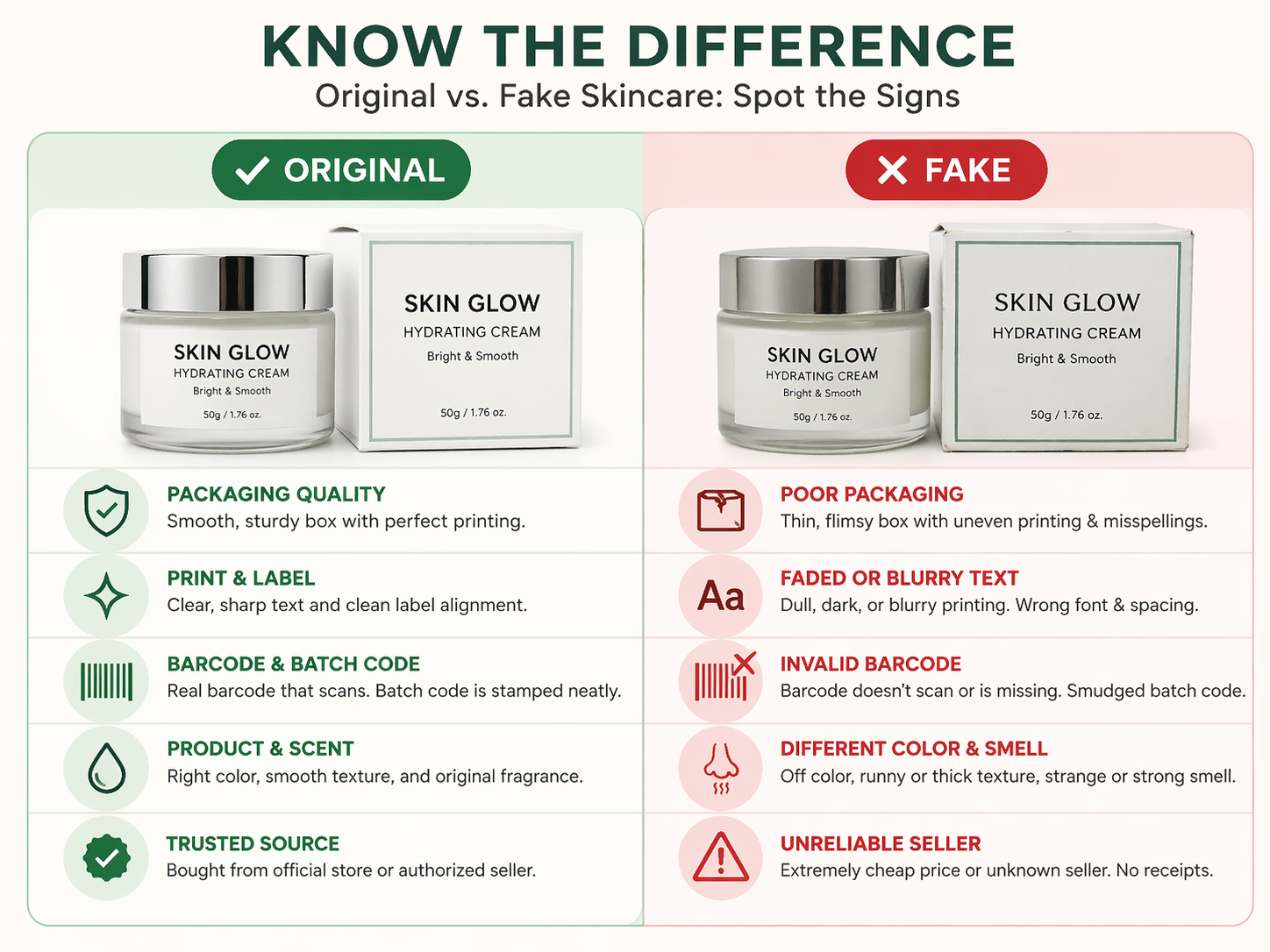 buy skincare online in Pakistan and spot original vs fake signs