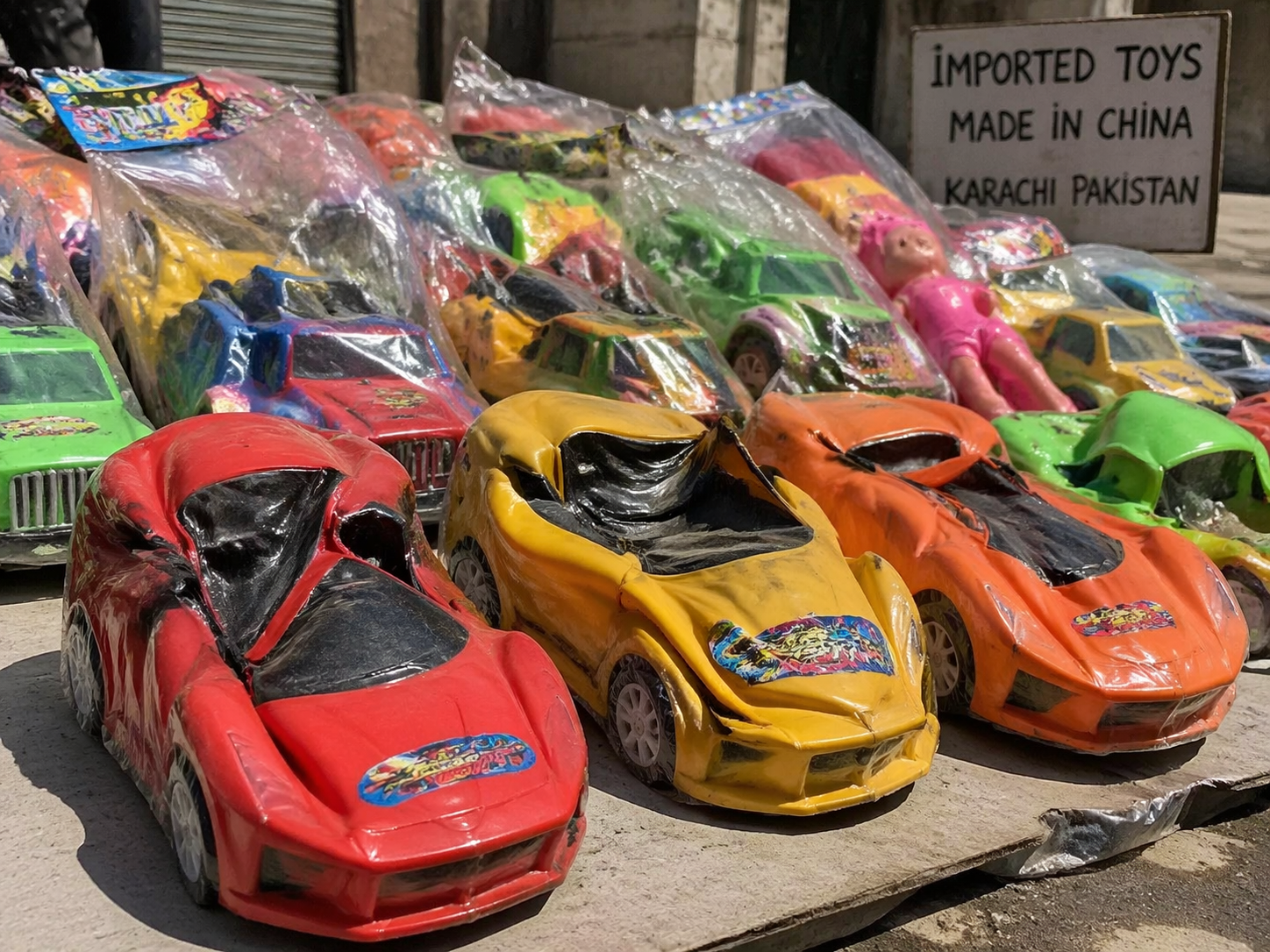 : Imported products in Pakistan toy heat warping signs in summer delivery