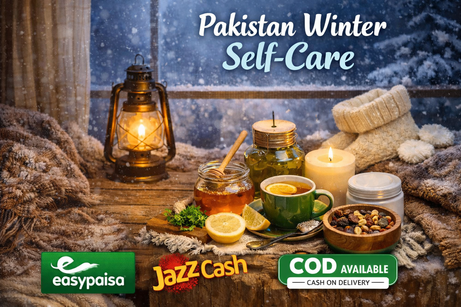 Winter self-care shopping in Pakistan with COD and Easypaisa JazzCash