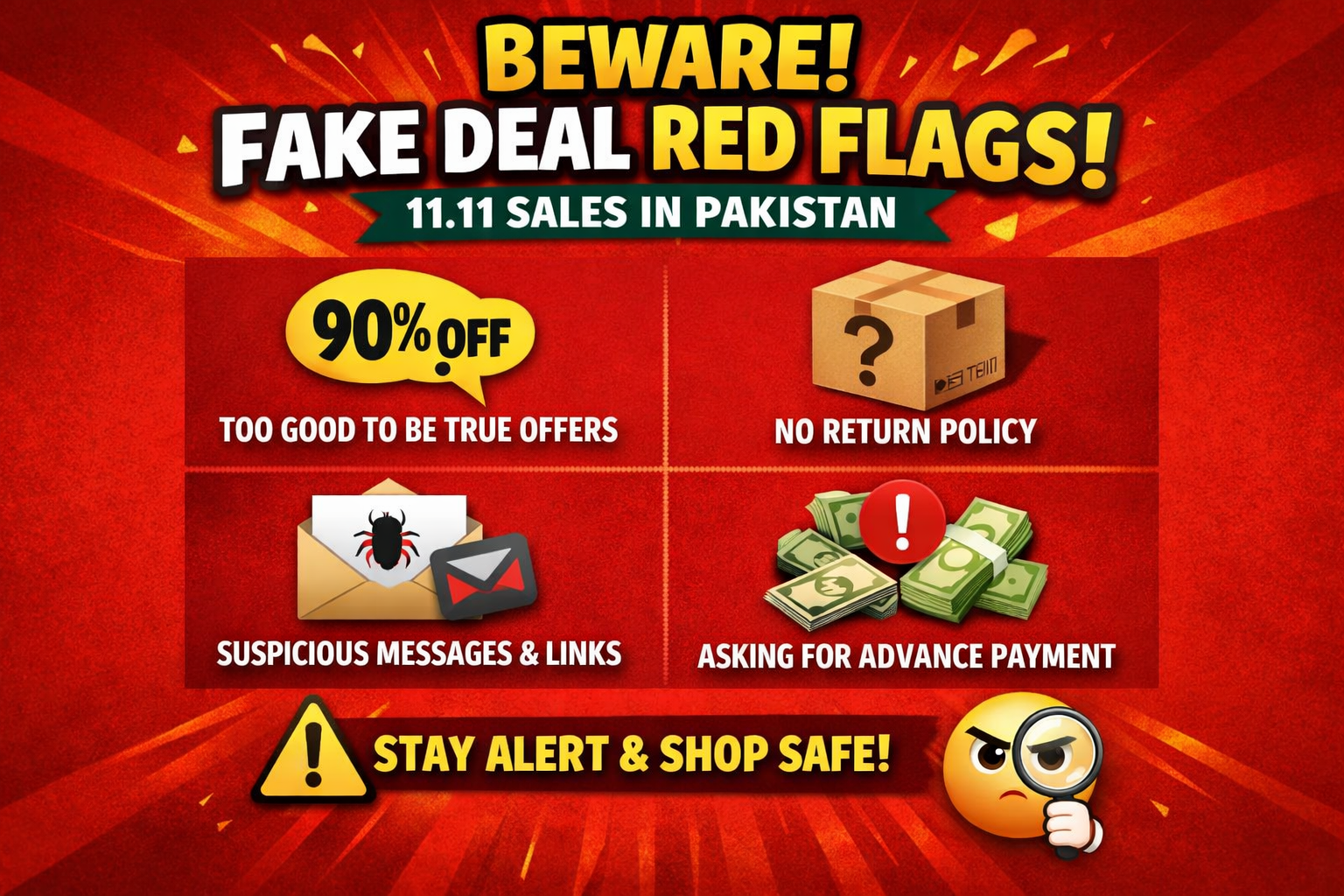 11.11 sale strategy for Pakistan red flags for fake deals