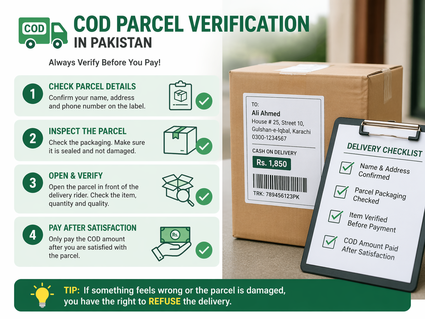 buy skincare online in Pakistan safely using COD parcel verification