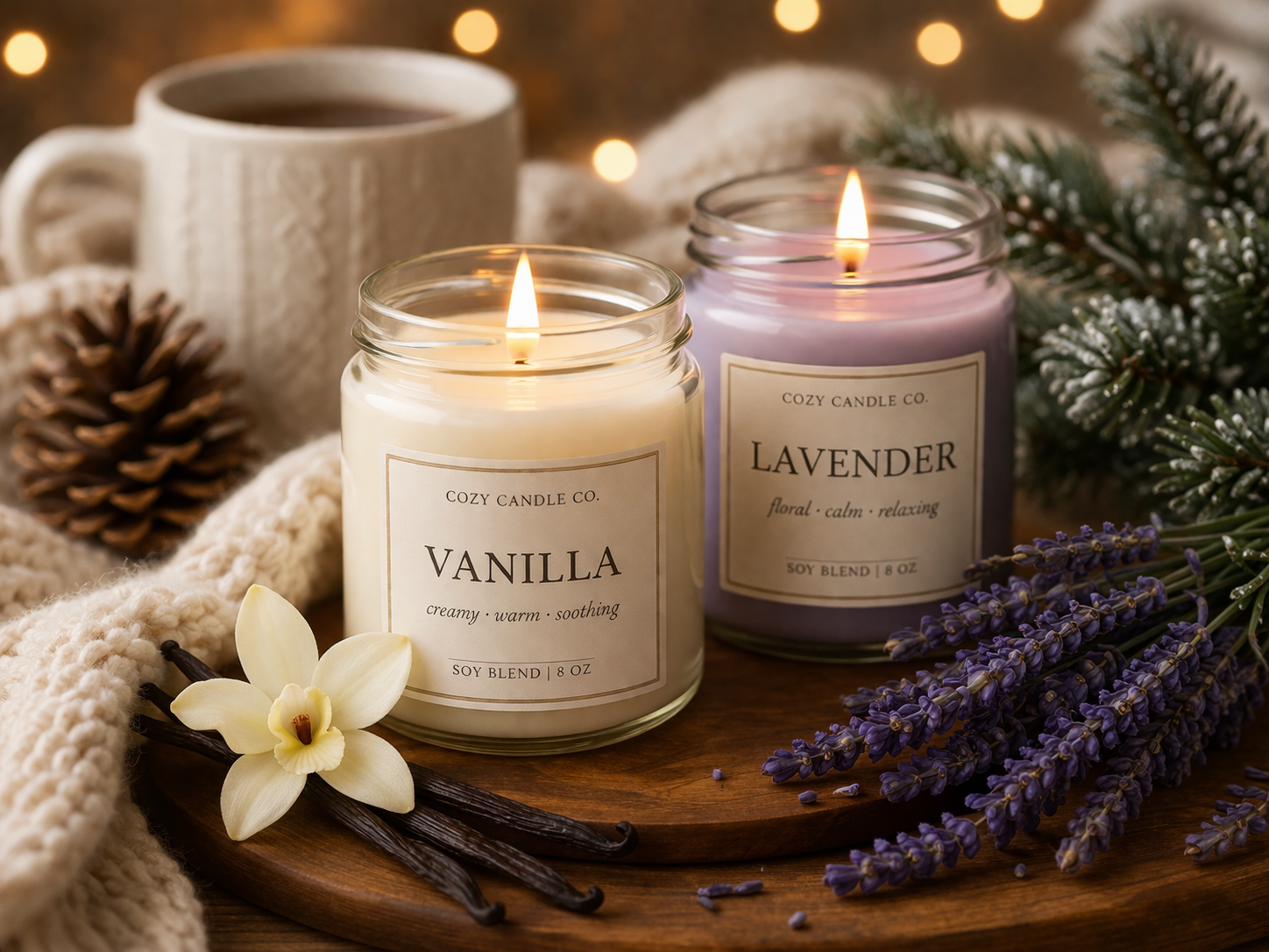 Winter self-care shopping candle scents for a cozy routine