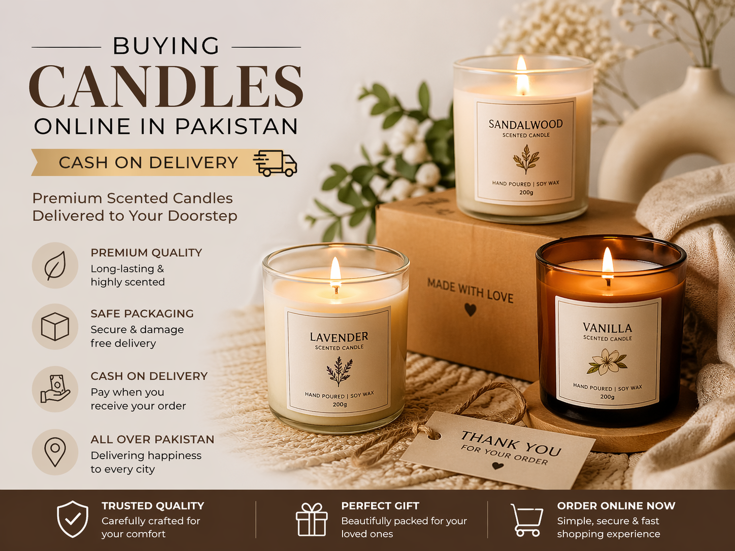 “buying soy wax vs paraffin candles in Pakistan with COD”