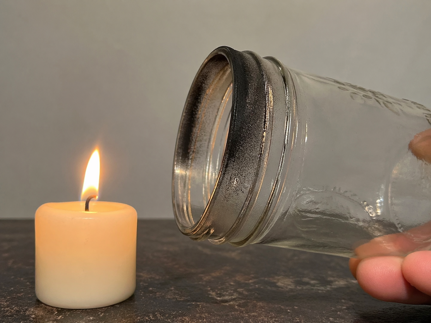 “soy wax vs paraffin soot test on candle jar rim”