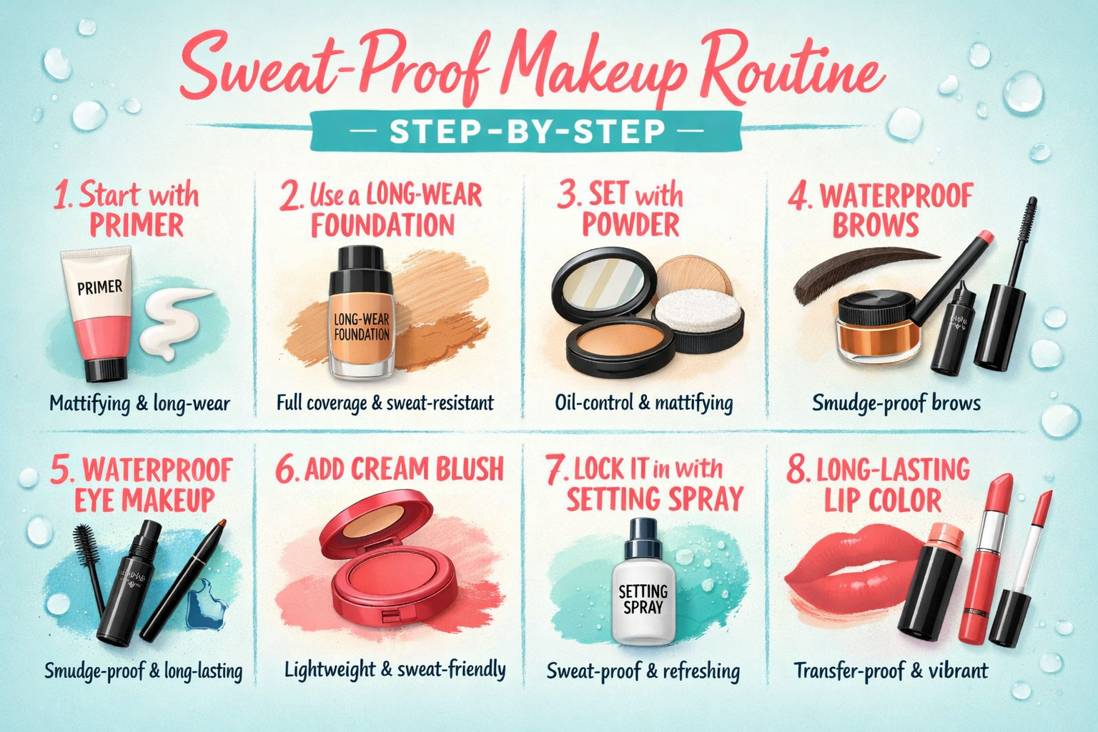 Sweat-proof makeup routine for Pakistani summer heat
