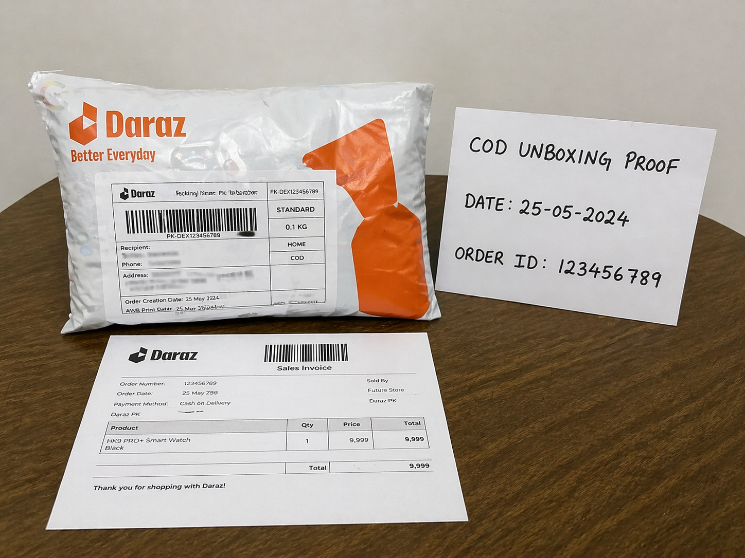 Unboxing video proof for imported products in Pakistan on COD delivery